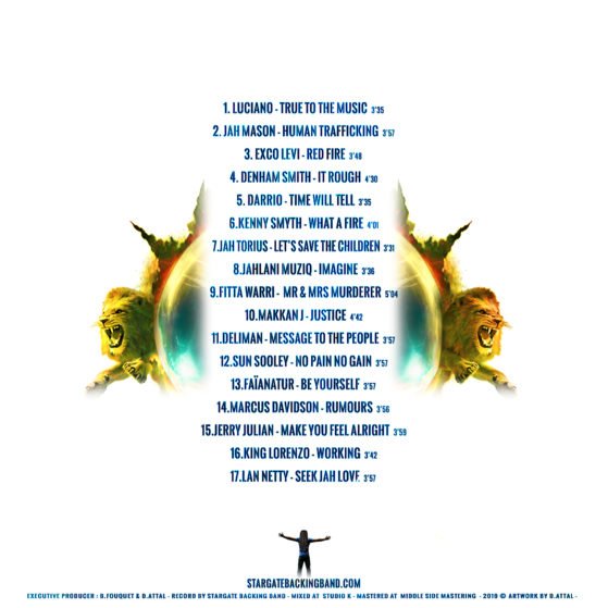 Back cover of the One riddim Album, the "B.U RIddim" made in 2019