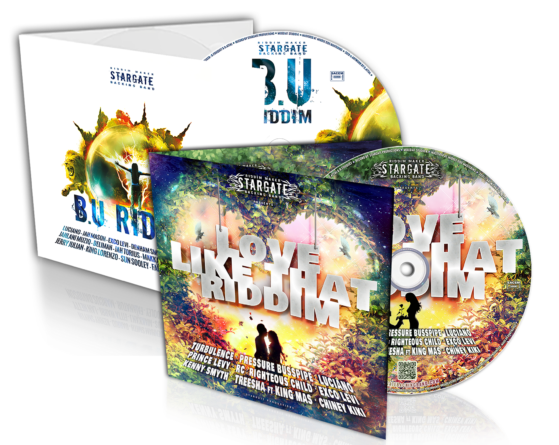 Open visual of the two Digipack CDs "B.U Riddim" + "Love like that Riddim"